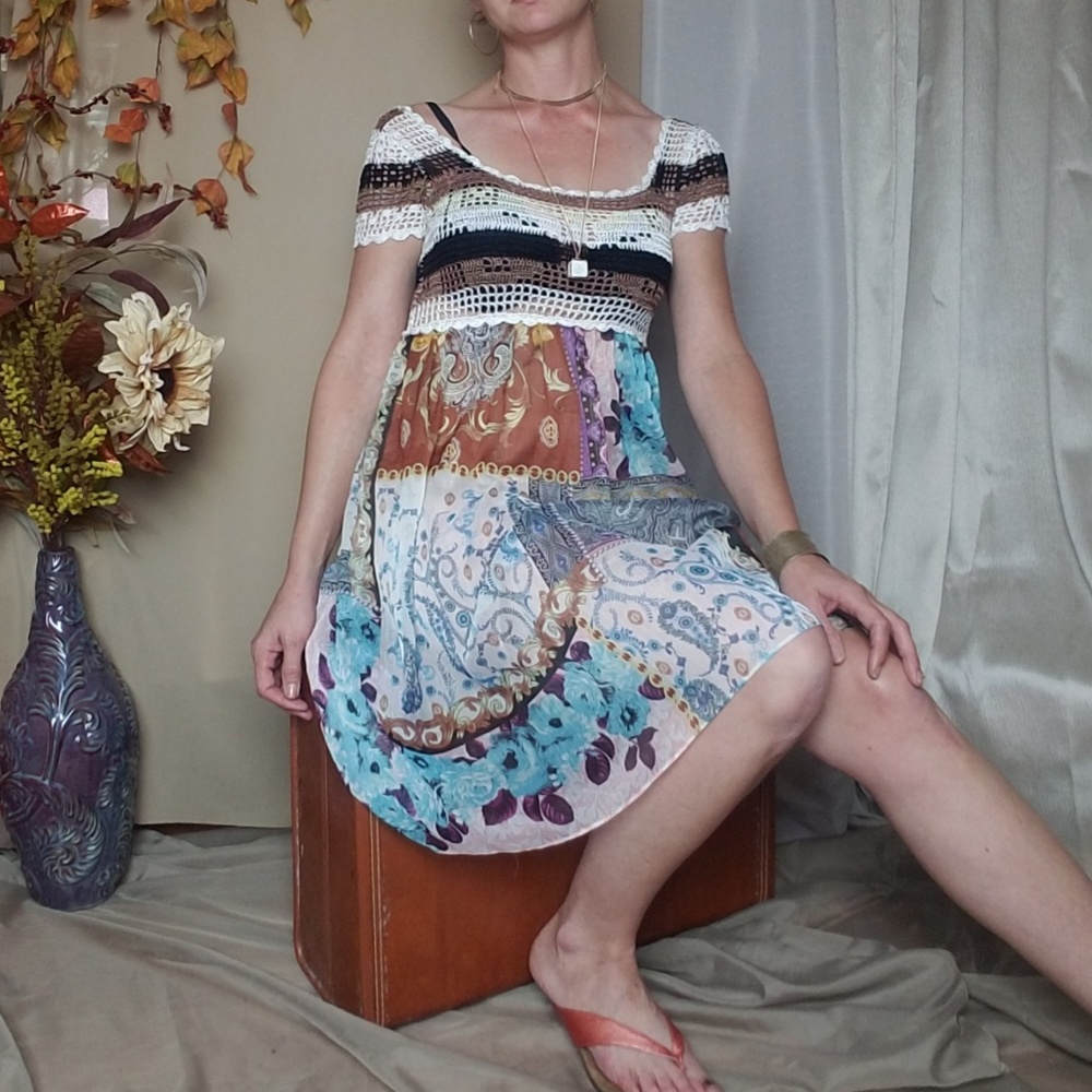 Vintage Crochet Boho Dress - Picture 2 of 6